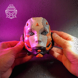 cráneodroide casa decoración pipecox Arte juguete flexible ender escultura impresión sitio cyberpunk androide cráneo 3d print model - Mito3D