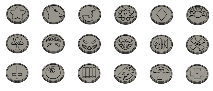skullgirls badge pins character logo badges key rings toys collectible 3d print model - Mito3D