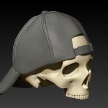 skullhill s logo art hat skull 3d print model - Mito3D