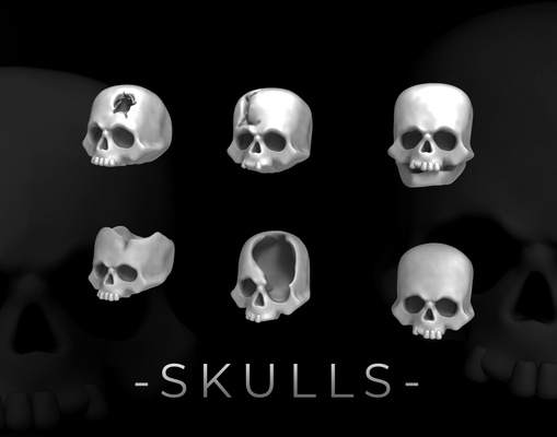 skulls art scifi sci-fi wargaming conversion ghost robot skull futuristic grimdark 3d print model - Mito3D