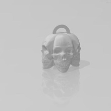 skulls key ring art skull crossbones 3d print model - Mito3D
