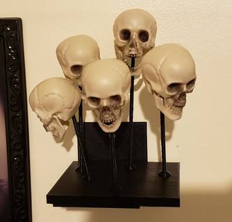 skulls stakes display stand halloween decoration skull 3d print model - Mito3D