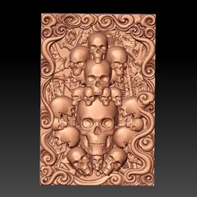 des crânes art de style gothique pendentif la sculpture 3d cnc artcam bas-relief 3d print model - Mito3D