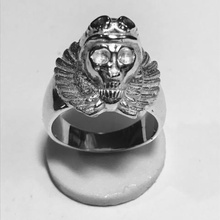 skullwings anel jóias 3d print model - Mito3D