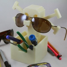 kurukafa 8 bit Organizatör ev 3d 8-bit 8bit kutusu kap çapraz kemikler gözlük tutucu supportless oyuncak organizasyon 3d print model - Mito3D