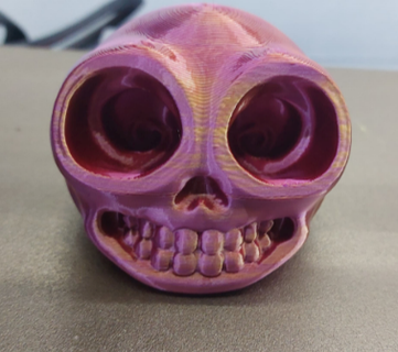 skully gumball Art skull skeleton thecraftylycan hypnotize swirly eyes grin cheesy print in place easy ball 3d print model - Mito3D