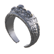deudas anillo Talla 7 joyería joya plata cráneo imprimible Moda lujo libra esterlina hebilla navegación urge moderno banda apilable vendimia 3d print model - Mito3D