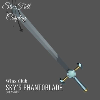 sky's phantoblade winx club specialists prince sky cosplay specialist sword 3d print model - Mito3D