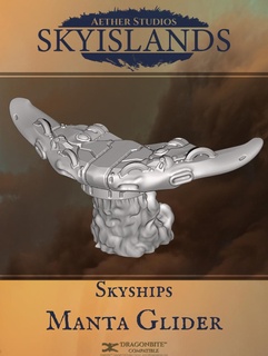 Himmel Inseln Manta Segelflugzeug Äther Studios Insel Schiff Terrain Fantasie Wolken Steampunk 3d print model - Mito3D