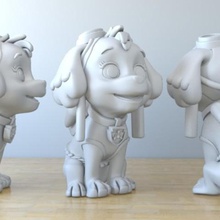 skye de la pata patrulla juego perro dibujos animados pawpatrol decoración 3dp 3dprint 3dmodel casa 3d print model - Mito3D
