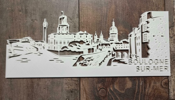Horizonte bolonha sur mer cidade arte parede 3d print model - Mito3D