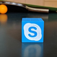 app skype art Logo 3d il design divertente icona le icone logo di sozial media segni loghi 3d print model - Mito3D