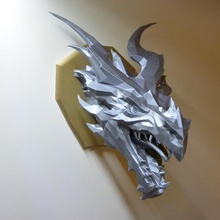 skyrim dragón alduin pared de trofeos art los dragones elemento criaturas 3d print model - Mito3D