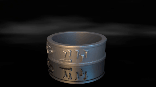 skyrim dragon shout ring animal allegiance- thu'um raan mir tah jewelry allegiance games elder scrolls 3d print model - Mito3D