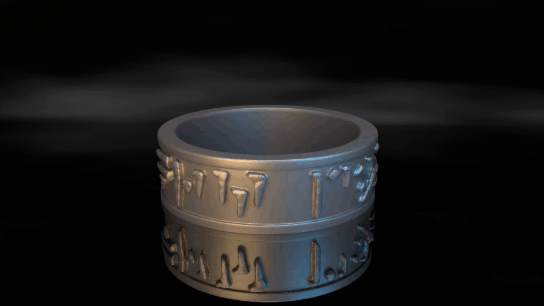 skyrim dragon shout ring frost breath- thu'um fo krah diin jewelry breath games elder scrolls 3d print model - Mito3D