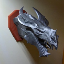 skyrim l'anziano drago parete trofeo gioco i draghi dovakiin 3d print model - Mito3D