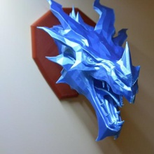 skyrim buz ejderha duvar kupa sanat dovahkiin dovahkin ejderhalar avcısı frost duvara monte yaratıklar 3d print model - Mito3D