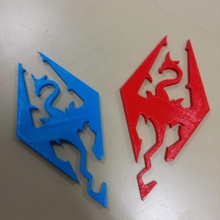 skyrim logo gioco drago 3d print model - Mito3D