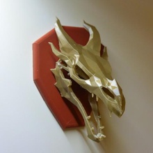 skyrim skull dragon wall trophy art dragons dragonslayer mount sculptures 3d print model - Mito3D