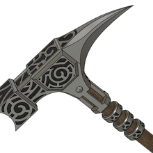 skyrim acciaio warhammer replica puntello gioco Sambuco pergamene arma 3d print model - Mito3D