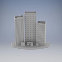 Wolkenkratzer Stifthalter tool Kunst Halter Stift Gebäude 3d print model - Mito3D