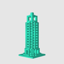 gratte-ciel de l'architecture incroyable génial la construction cool facile l'empire state building lowpoly minecraft moderne printcraft rapide impression simple 3d print model - Mito3D