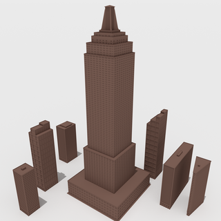 Wolkenkratzer Architektur Turm Design Kunst Außen Spielzeug 3d print model - Mito3D
