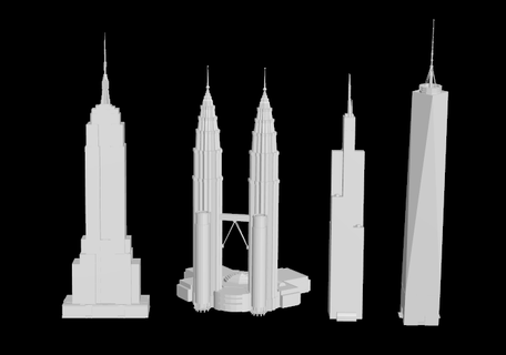 skyscrapers sky nast building four skyscraper architecture landmark sightseeing new york city nyc ny us american office exterior times square 3d print model - Mito3D