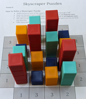 Wolkenkratzer Puzzle Spiel Stücke Mathematik Lehren räumlich Argumentation Spielzeug 3d print model - Mito3D