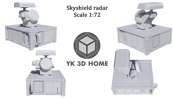 skyshield radar escala 1 72 céu Oerlikon 3d print model - Mito3D