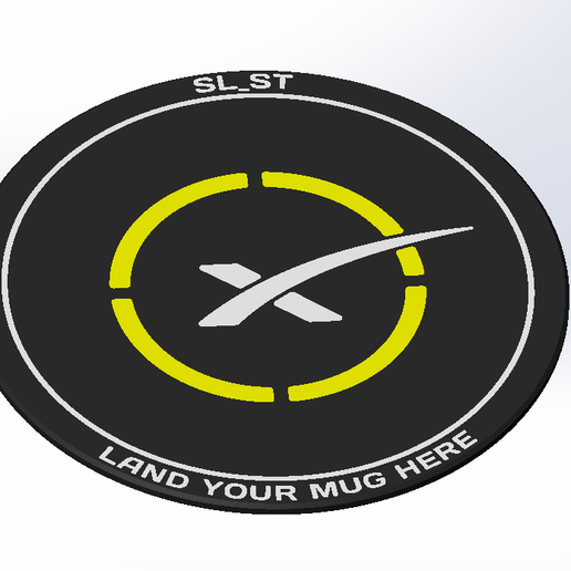 sl st spacex landingpad coaster 3D print model - Mito3D