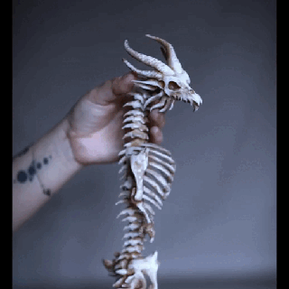 sla Drachen Halloween Skelett flexi flexy artikuliert 3d print model - Mito3D