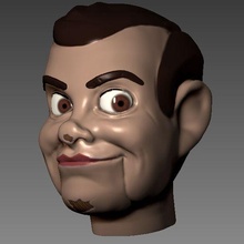 slappy dummy head - printable goosebumps chills terror ventriloquist sculpt print 3d puppet 3d print model - Mito3D