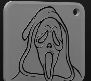 slasher kechain 2 ghostface keychain horror 3d print model - Mito3D