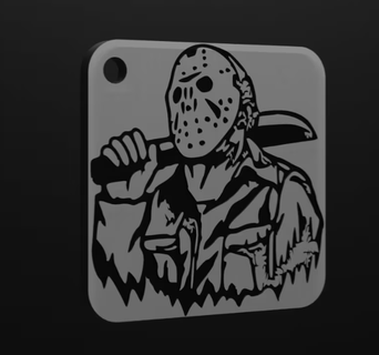 slasher kechain 4 fridaythe13th horror halloween keychain 3d print model - Mito3D