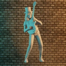 barra oblicua difícil rock armas n' rosas guitarra guitarrista 3d print model - Mito3D