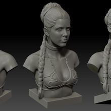 slave leia art sculptures 3d print model - Mito3D