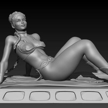esclave Princesse leia étoile guerres femelle sexy femme 3d print model - Mito3D
