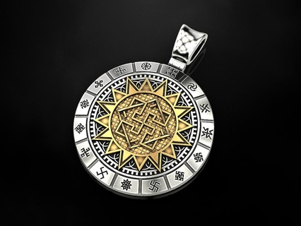 slave amulette valkyrie pendentif bijoux impression 3dprinted imprimable conception bijou d'or or prototypage argent noircissement texture 3d print model - Mito3D