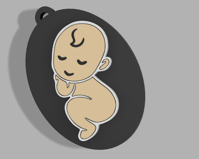 sleeping baby keychain Art gift pregnancy 3d print model - Mito3D
