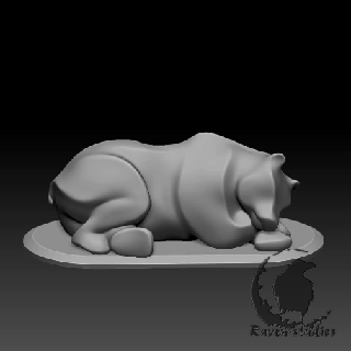 dormindo Urso animais arte enfeite estátua casa cor modelos presente estatuetas 3d print model - Mito3D