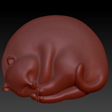 train dormir chat art animal 3d print model - Mito3D