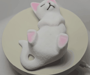 dormindo gato figura animal probóscide arte decoração árvore doog 3d print model - Mito3D