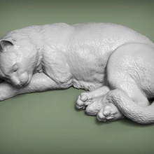 Schlafen Katze 3d drucken Modell 3d print model - Mito3D
