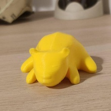 Schlafen Fett gummiartig Bär Kunst Tier niedlich poly 3d print model - Mito3D