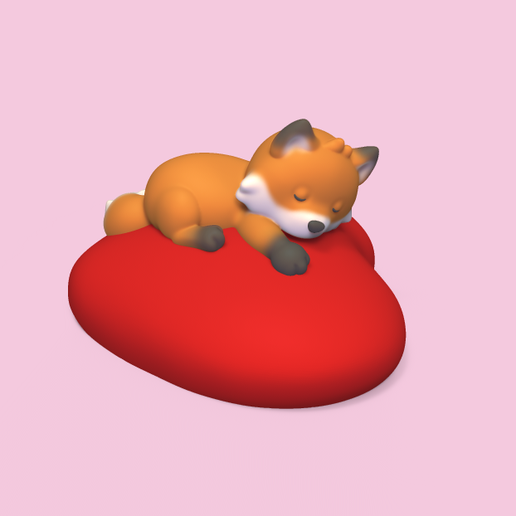 sleeping fox heart art sl