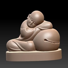 sleeping little monk art buddha buddhism sculpture statue 3d engraving cnc zen lovely decoration decorative