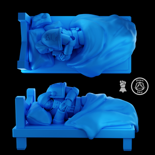 sleeping space marine imperial fist space marine spacemarine miniature decoration legion tabletop loyalist heresy marker sleeping wargame imperial fist  3d print model - Mito3D