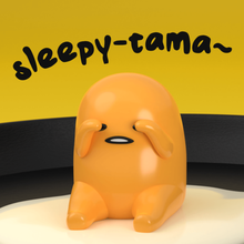 sleepy tama Gudetama art 2010 2020 anime personnage figure modèle créalité mignonne Oeuf elegoo ender friture poêle drôle minou Japon kawaii 3d print model - Mito3D