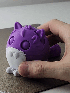 somnolent chat jouet animal mignonne oreilles patte queue jouer 3d print model - Mito3D